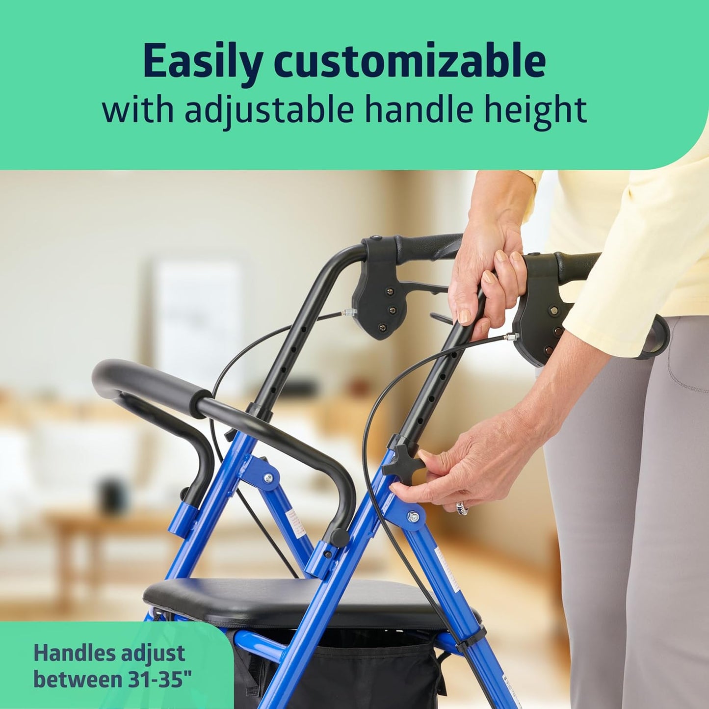 Medline Steel Rollator Walker – Durable, Adjustable & Reliable Mobility Aid