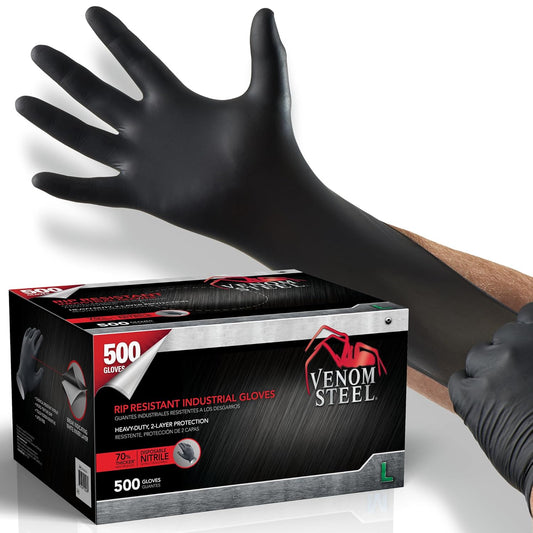 Venom Steel VEN6544 Nitrile Gloves – Heavy-Duty, Rip-Resistant Protection