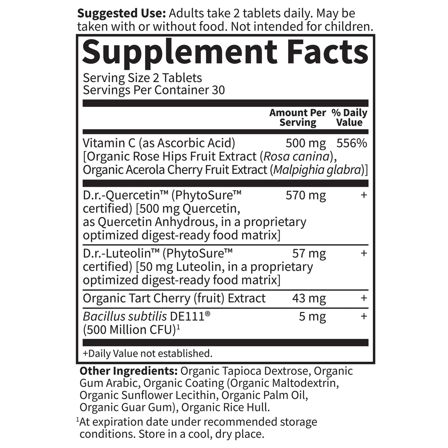 Garden of Life Quercetin Once Daily Immune System Support Supplement with Vitamin C, D & Probiotics – Dr Formulated – Immune Health, Respiratory Health, Skin Health, Gluten Free, Non GMO – 30 Tablets