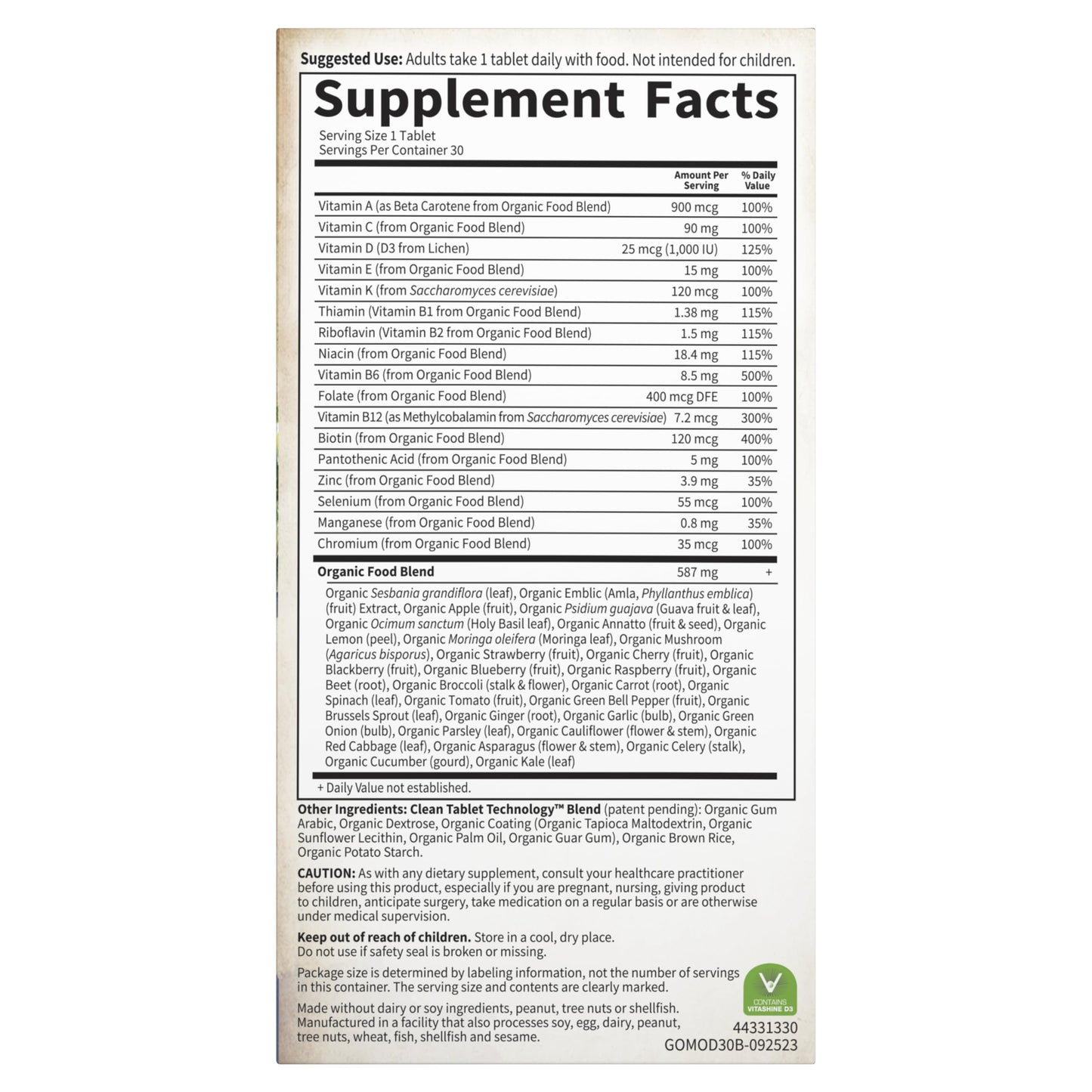 Garden of Life Organics Men's Once Daily Whole Food Multivitamin - 60 Tablets, Vegan Mens Multi for Health & Well-Being, Organic Mens Vitamins & Minerals, Vitamin C, Zinc