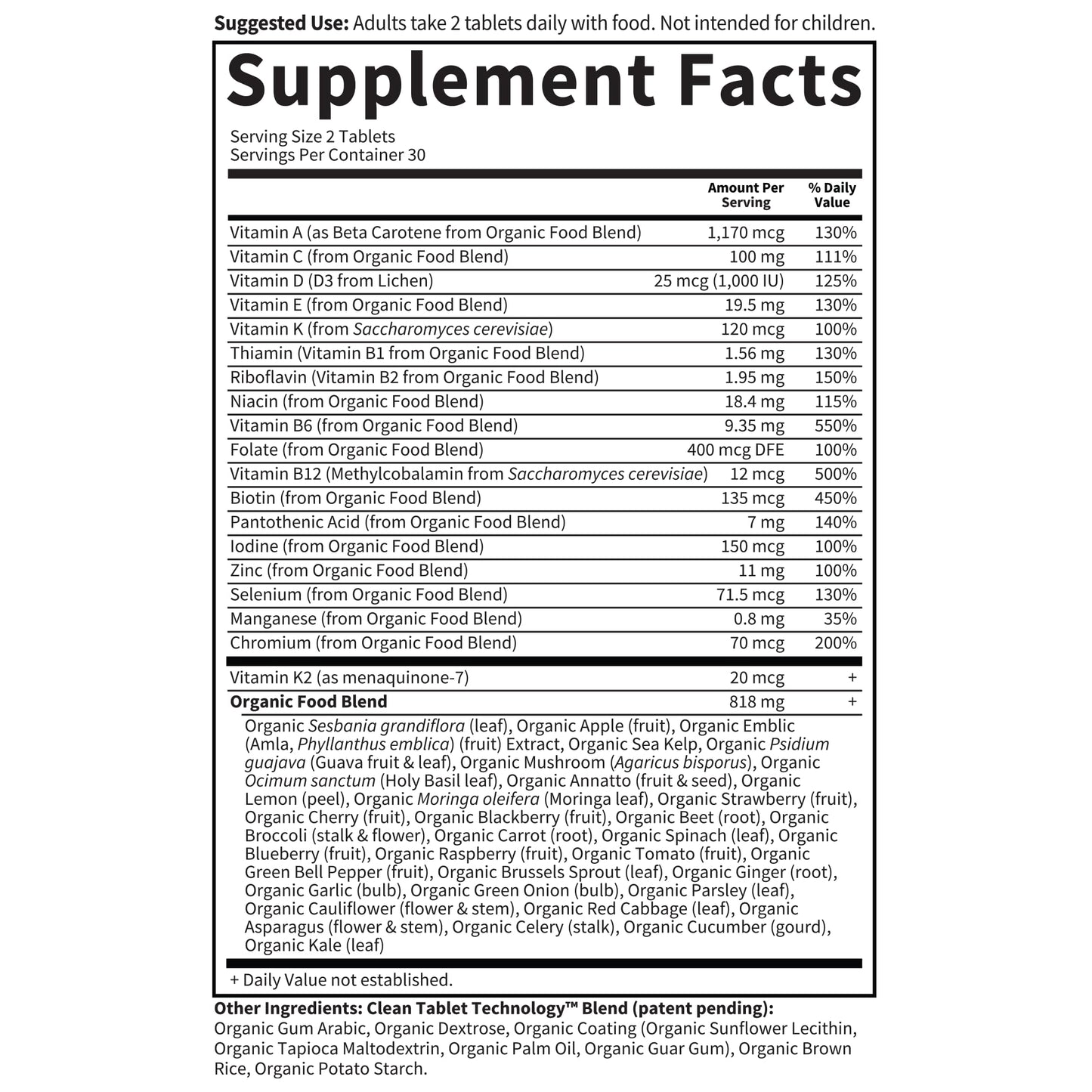 Garden of Life Organics Whole Food Multivitamin for Men, 60 Tablets, Vegan Mens Vitamins and Minerals for Mens Health and Well-Being, Certified Organic Vegan Mens Multi