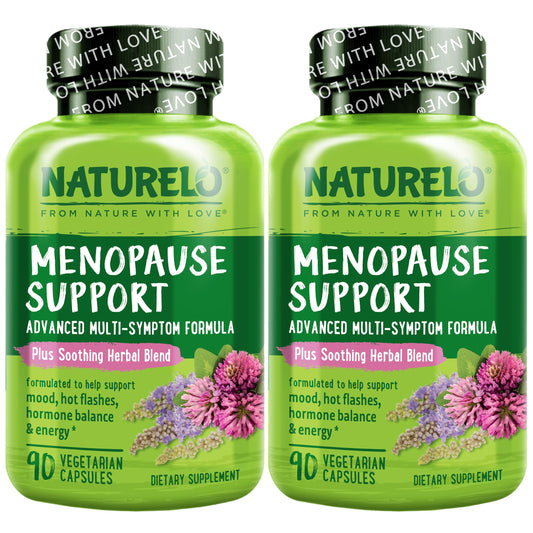 NATURELO Menopause Supplements for Women, Herbal Blend with Black Cohosh for Menopause Hot Flashes Advanced Estrogen Multi-Symptom Formula 90 Capsules