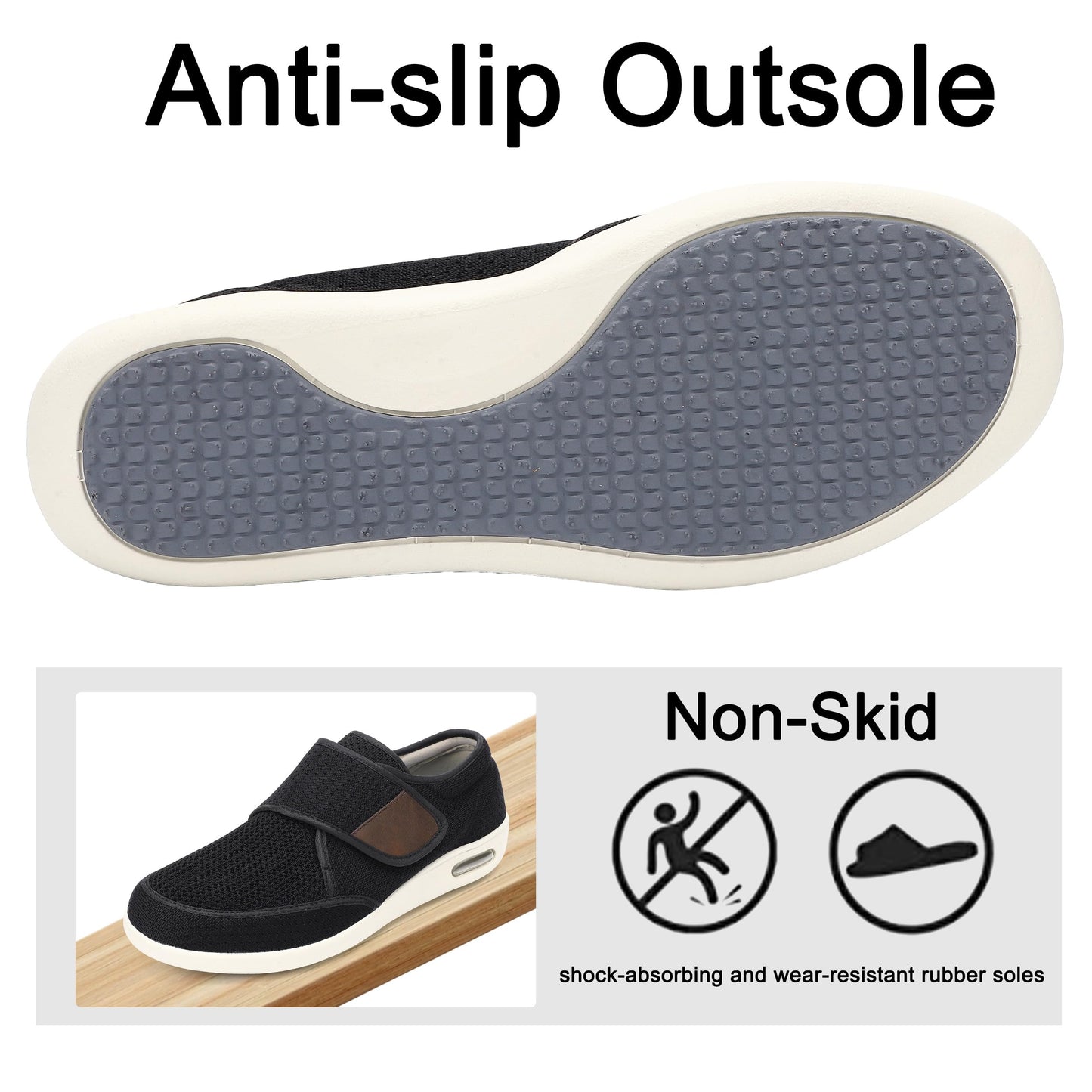 SPR&JOY Diabetic Shoes for Men – Comfortable & Supportive Footwear for Swollen Feet & Edema