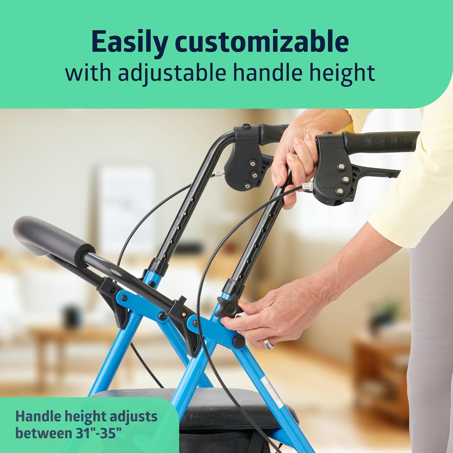 Medline Steel Rollator Walker – Durable, Adjustable & Reliable Mobility Aid