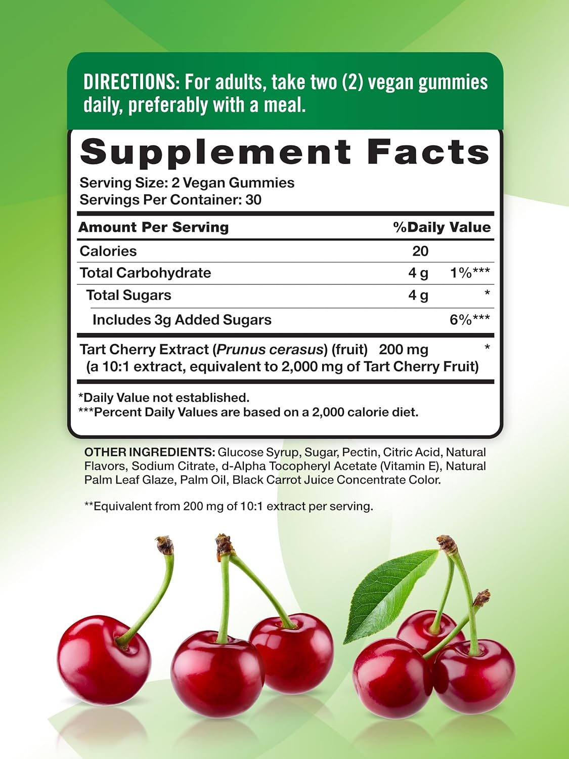 Nature's Truth Tart Cherry Gummies | 2000mg | 60 Count | Vegan, Non-GMO & Gluten Free Supplement | Cherry Flavor