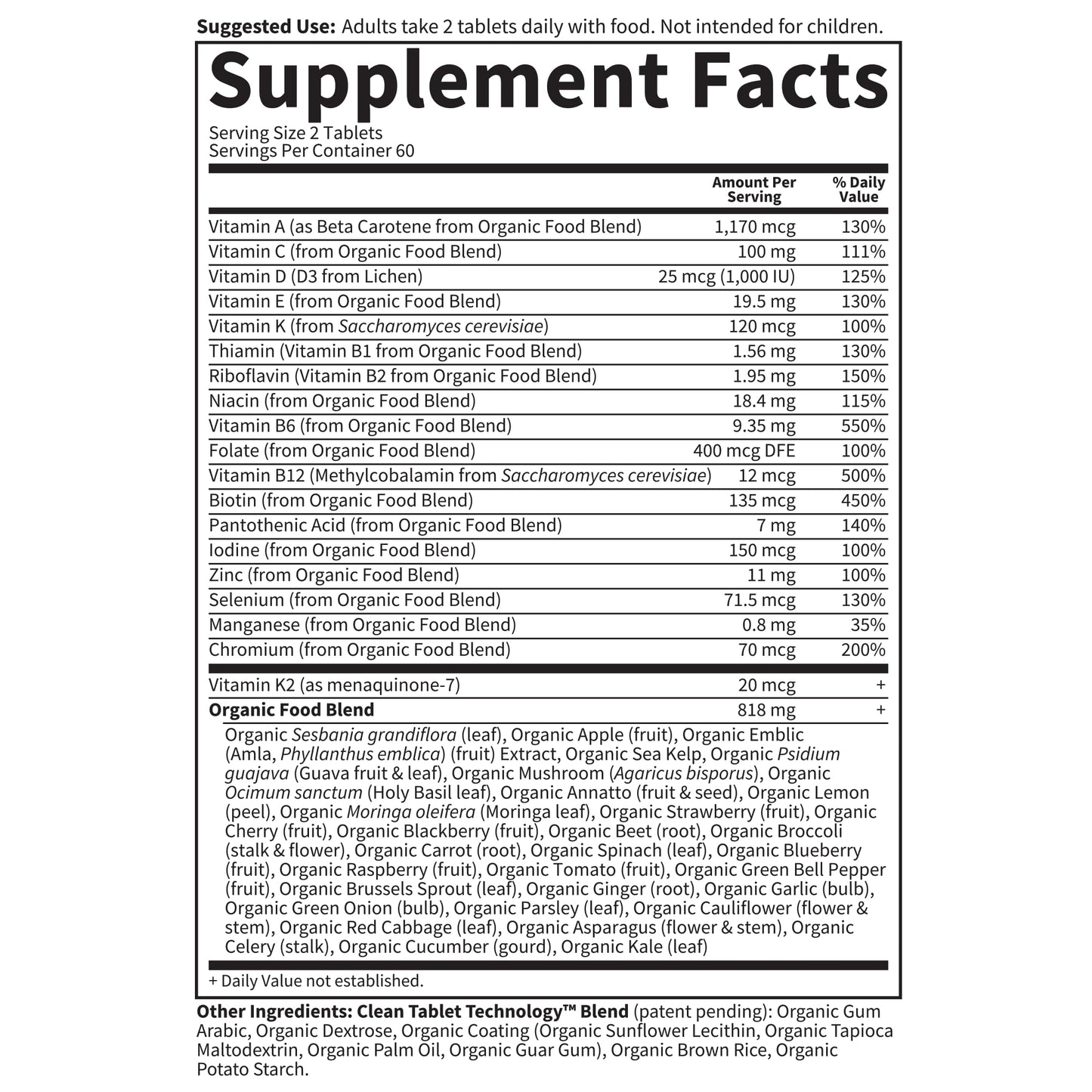 Garden of Life Organics Men's Once Daily Whole Food Multivitamin - 60 Tablets, Vegan Mens Multi for Health & Well-Being, Organic Mens Vitamins & Minerals, Vitamin C, Zinc