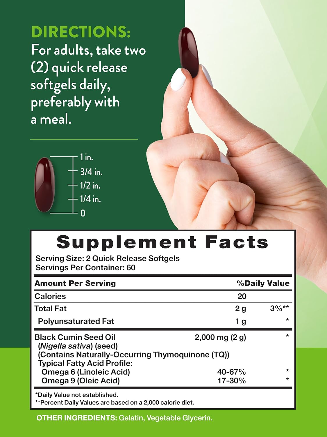 Nature's Truth Black Seed Oil Pills | 2,000mg | 120 Softgels | Virgin Cold Pressed Cumin | Non-GMO and Gluten Free Supplement