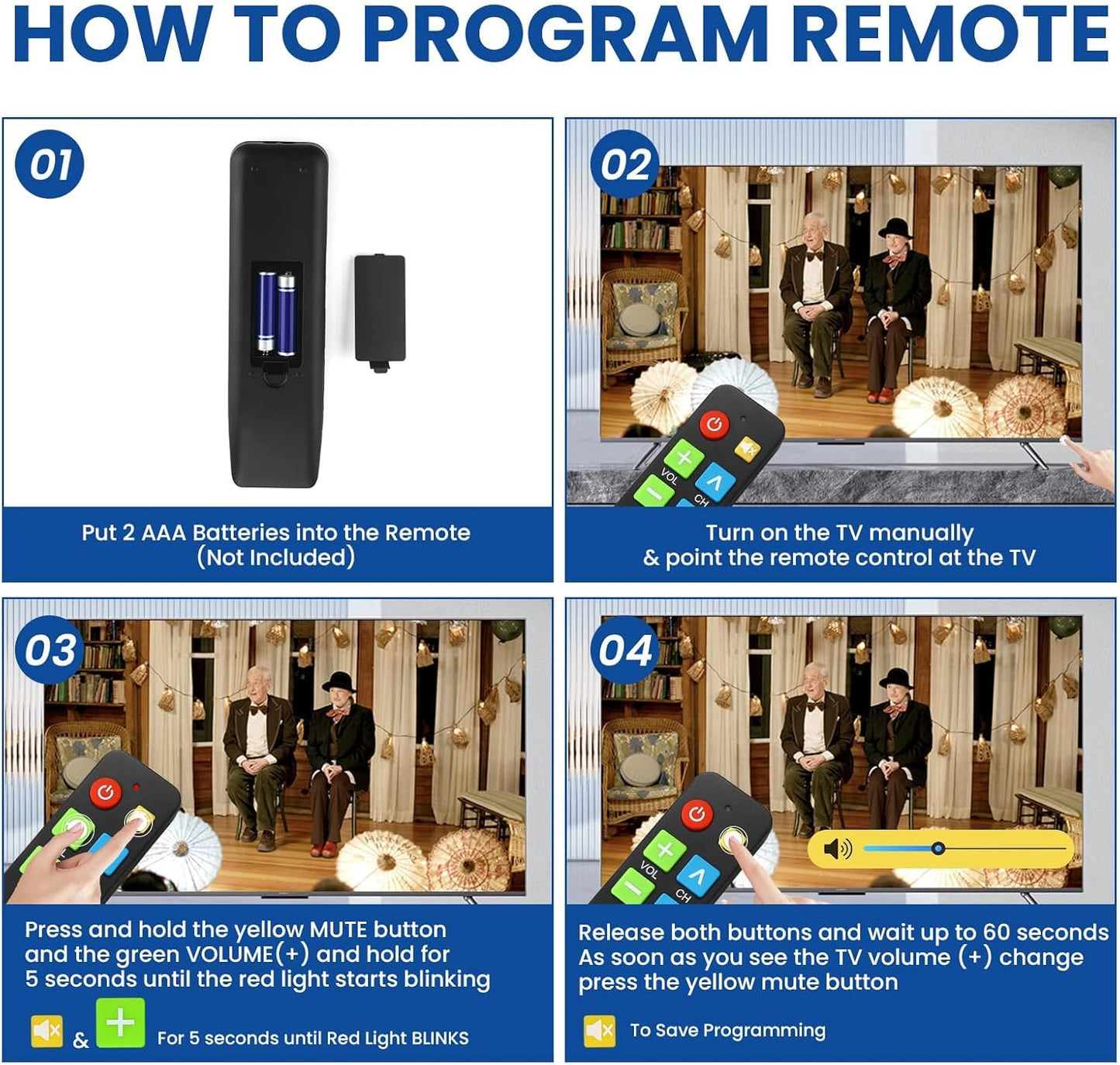 Big Button Universal TV Remote (Black) – Simple, Accessible & Smart Control