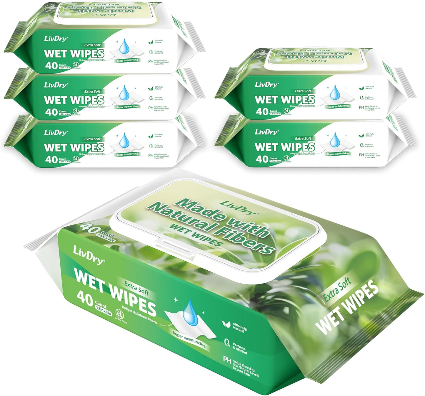 LivDry Ultimate XL 48 Count Adult Incontinence Underwear and LivDry Adult Wet Wipes 240 Count Bundle