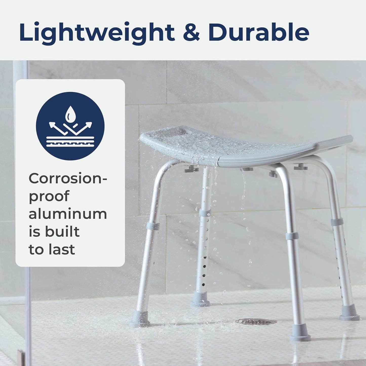 Drive Medical RTL12203KDR Shower Chair – Adjustable, Safe & Comfortable Bathing Solution