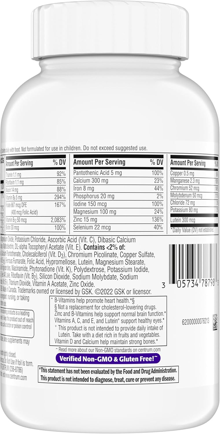 Centrum Minis Silver Women's Multivitamin for Women 50 Plus – Essential Daily Nutrition for Memory, Cognition & Overall Wellness