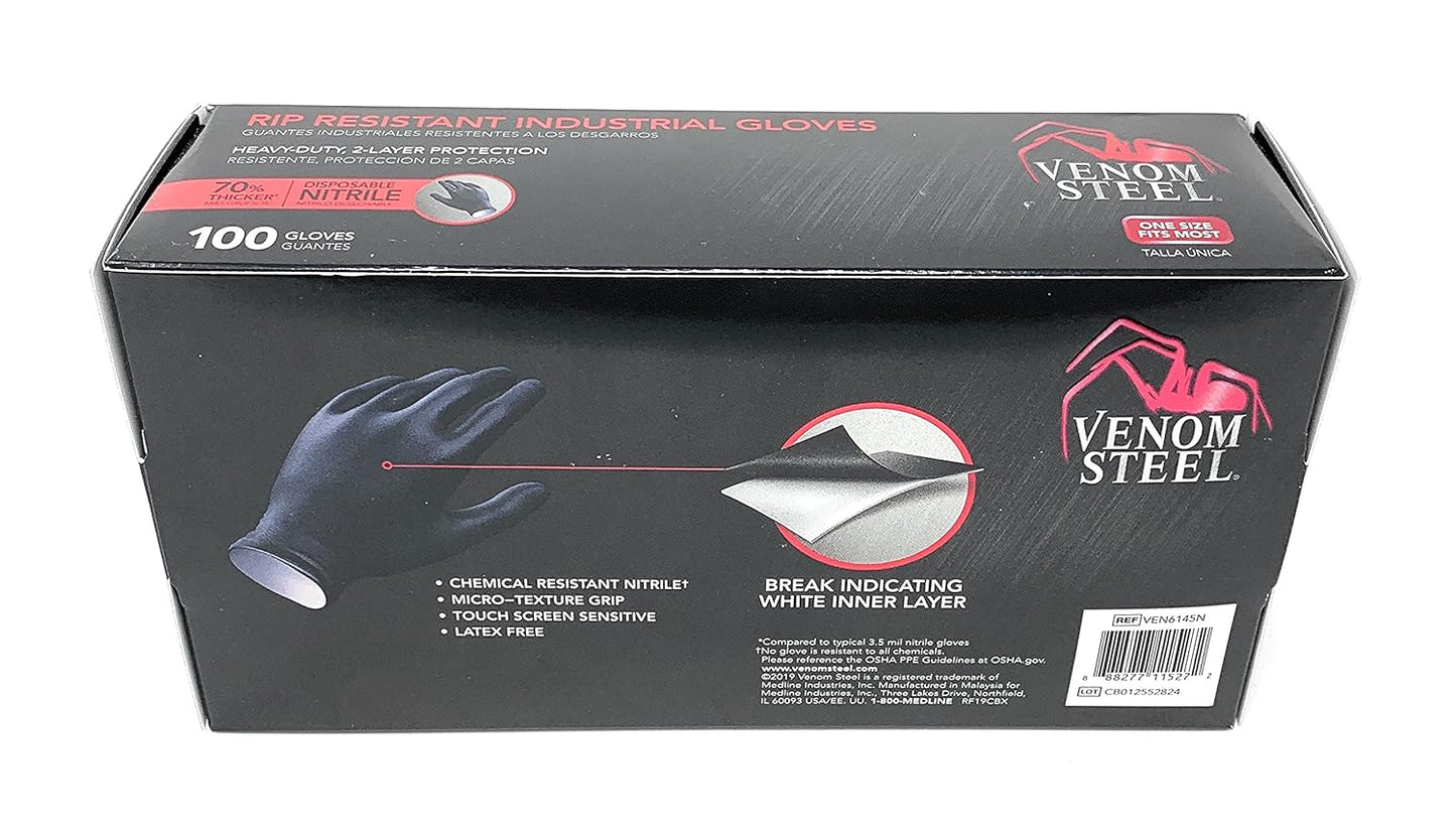 Venom Steel Industrial Nitrile Gloves – Heavy-Duty, Chemical-Resistant Protection