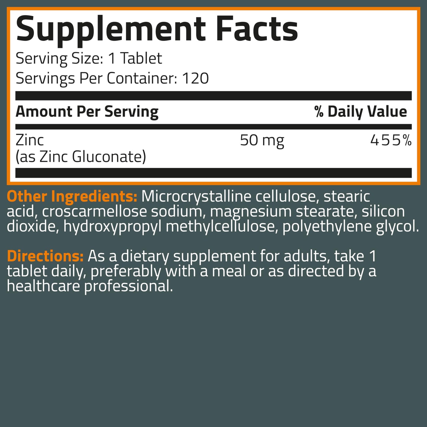 Bronson Zinc 50 MG High Potency One Year Supply Supports Immune, Antioxidant & Skin Health - Non-GMO, 360 Vegetarian Tablets