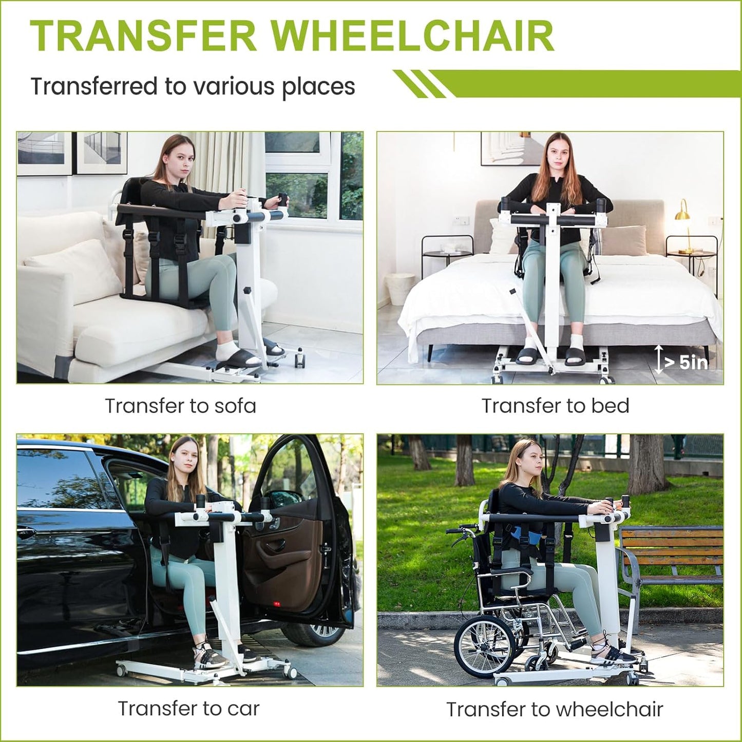 Upgrade-Electric Transfer Lift,Patient Lift Transfer Chair for Home,Folding Portable Patient Lift for Car,Handicap Lift Shower Chair,Bathroom Wheelchairs Transfer Chairs for Seniors