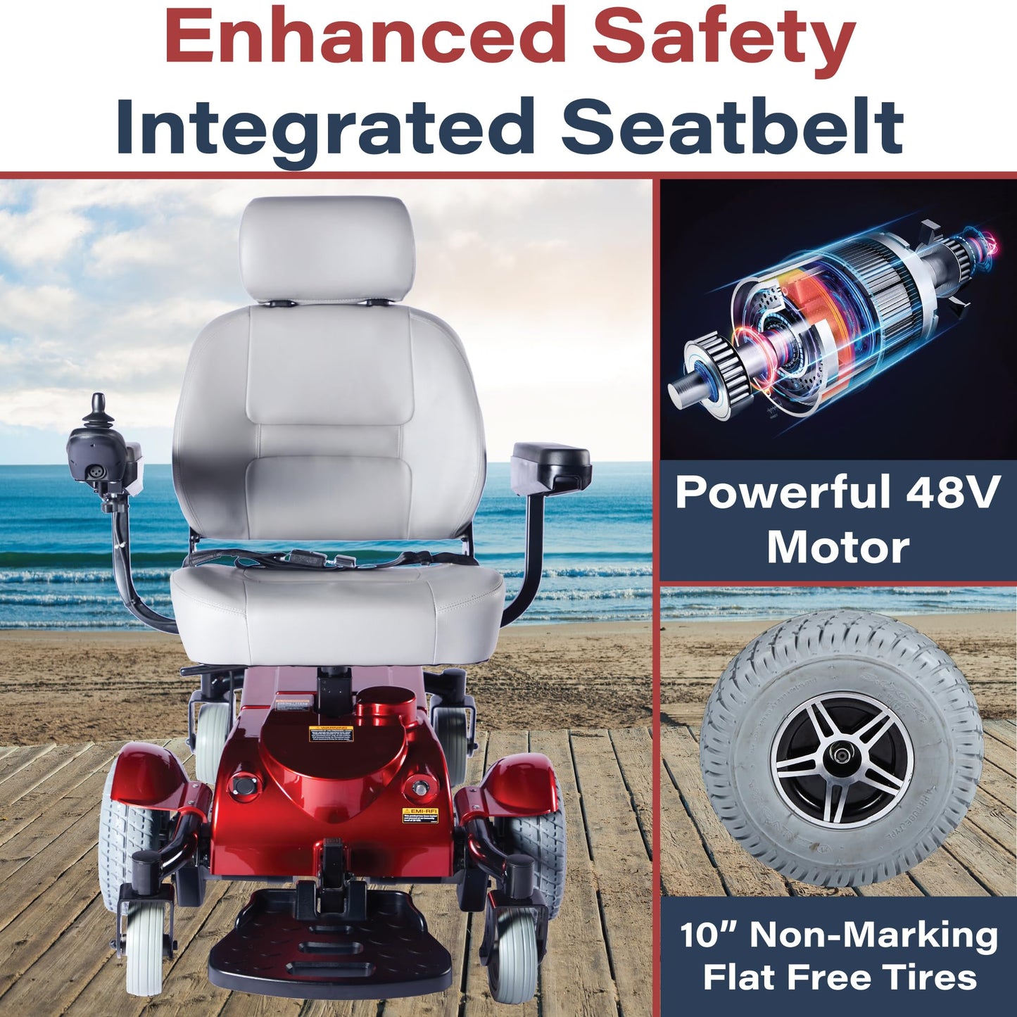 Zip’r Mantis Power Electric Wheelchair - Full Size Heavy Duty Motorized Wheelchair for Adults, Seniors, Elderly, Travel - 300 lbs Max Weight - Mobility Electric Wheelchairs Power Extended Battery