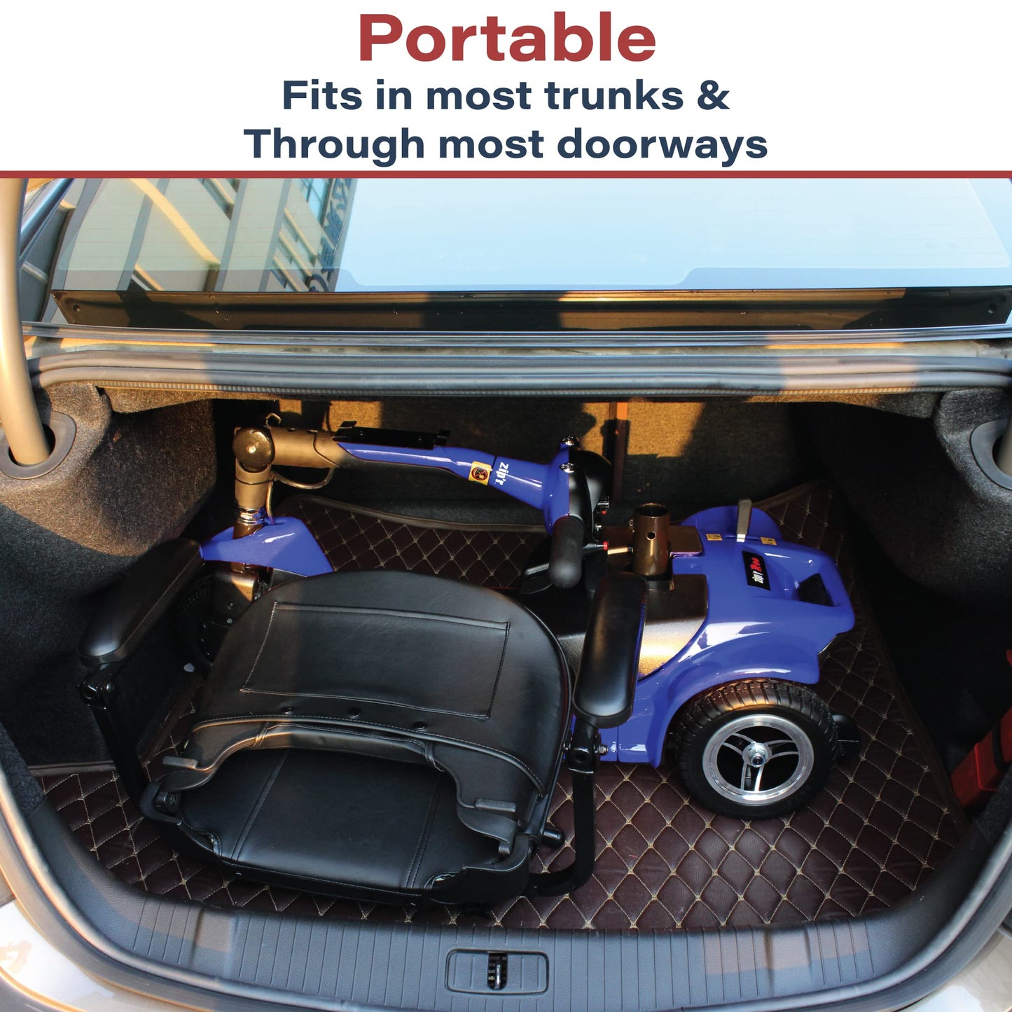 Zipr Roo 3 Wheel Mobility Scooter - Electric Powered Mobile Wheelchair Medical Aid - Folding Collapsible Compact for Travel, Seniors, Adults - Long Range Battery with Charger Basket Included