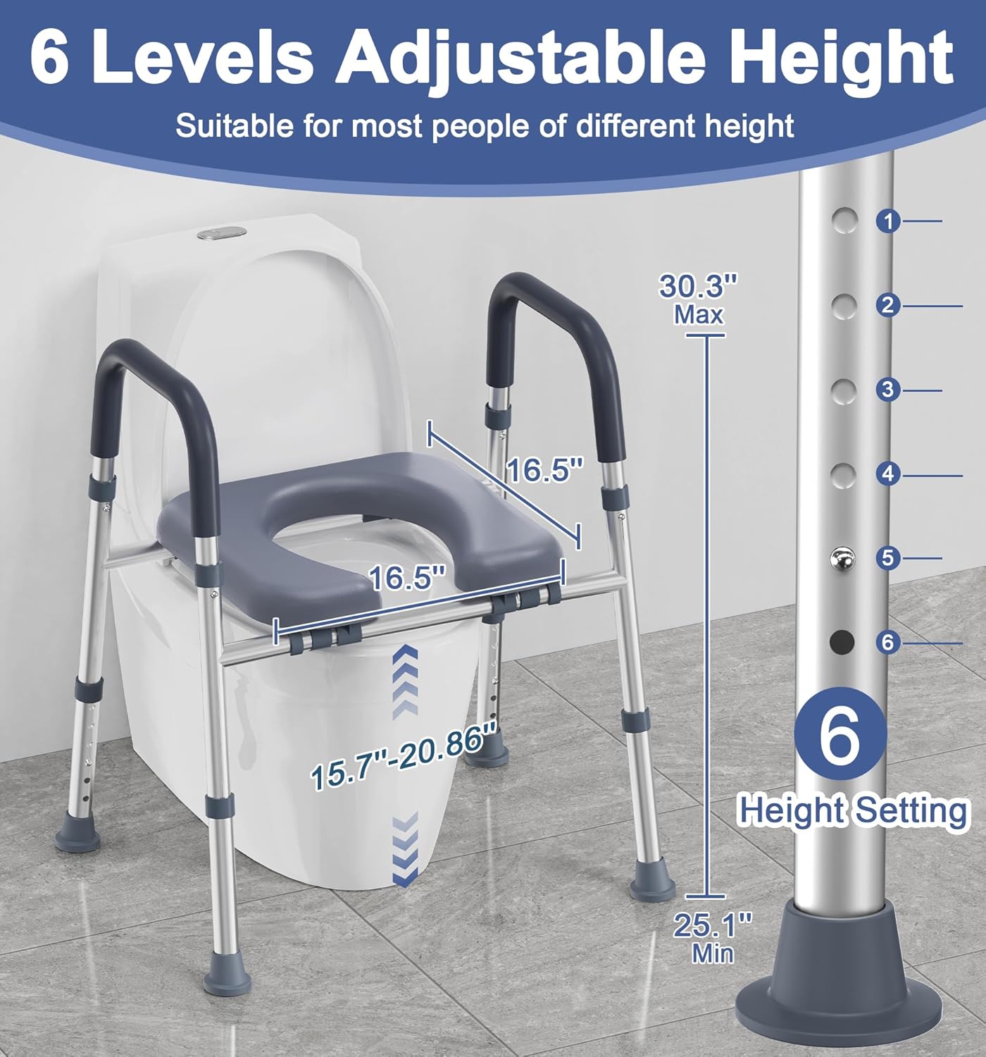 FSA/HSA Eligible Raised Toilet Seat with Handles 400 lbs and Shower Chair with Arms and Back 500 lbs