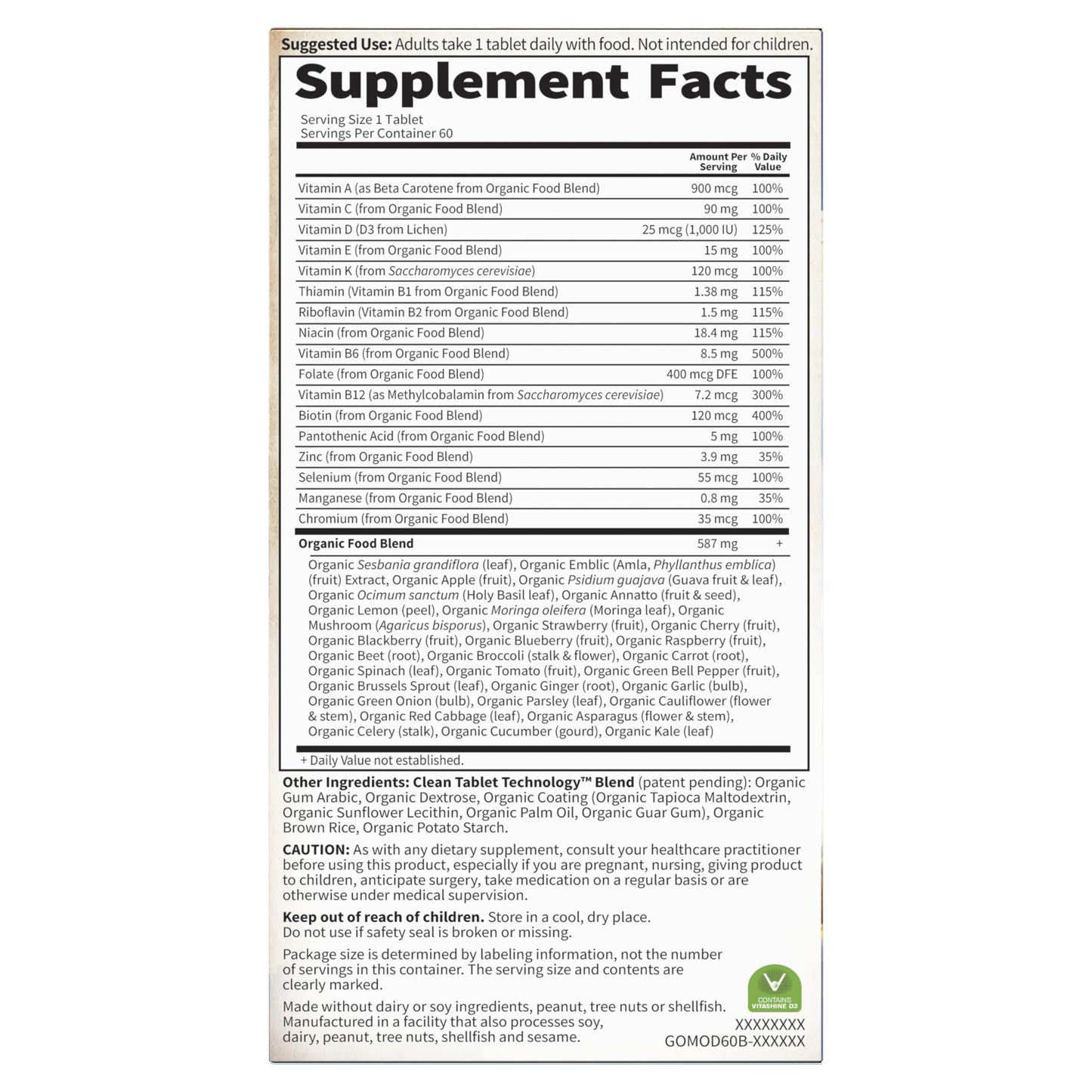Garden of Life Organics Men's Once Daily Whole Food Multivitamin - 60 Tablets, Vegan Mens Multi for Health & Well-Being, Organic Mens Vitamins & Minerals, Vitamin C, Zinc