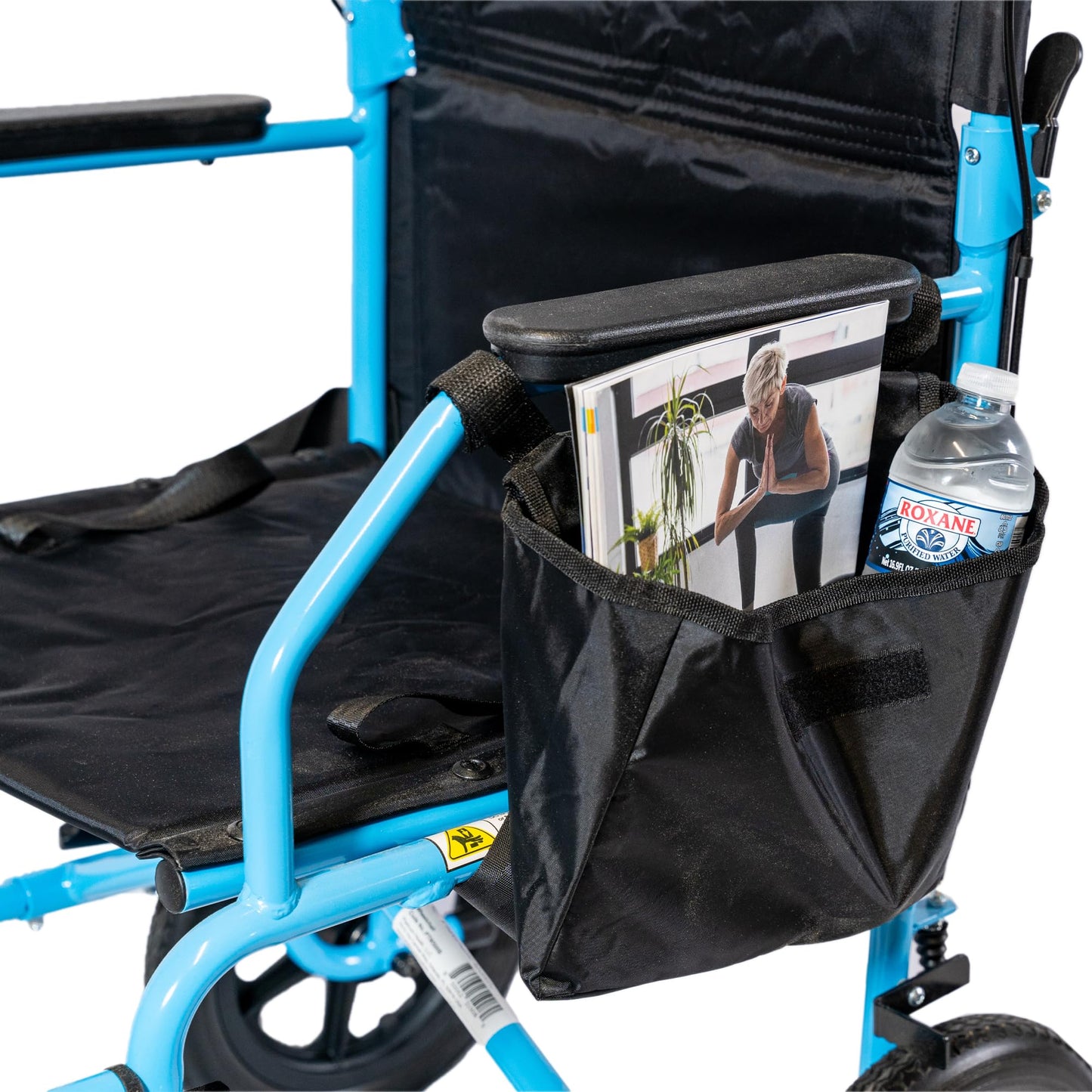 Platinum Health Hummingbird™ Ultra-Lightweight Foldable Transport Wheelchair, Handbrakes,12-Inch Rear Wheels, Extra-Wide Seat. Convenient Table-Length Padded Armrests. (Sunrise Pink)