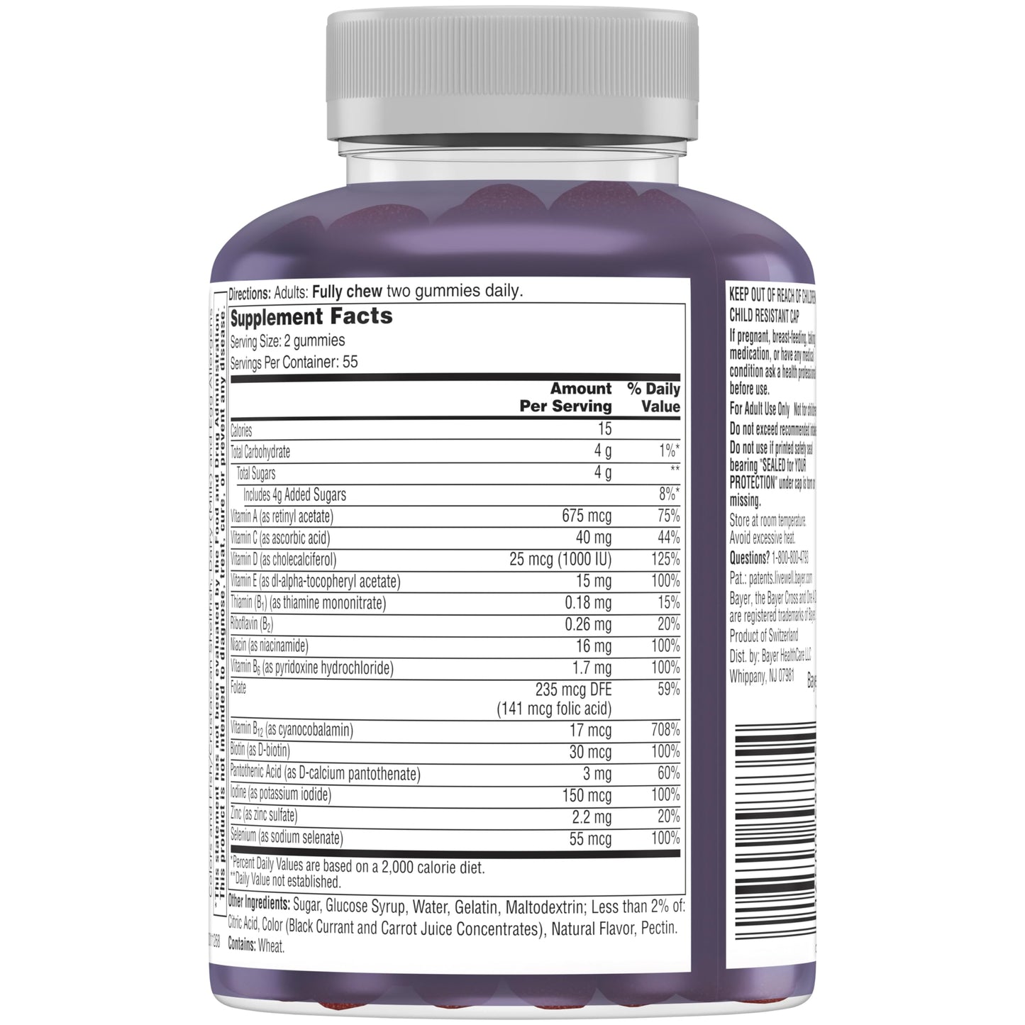 One A Day Men’s 50+ Gummies – Advanced Multivitamin for Brain & Immunity Support