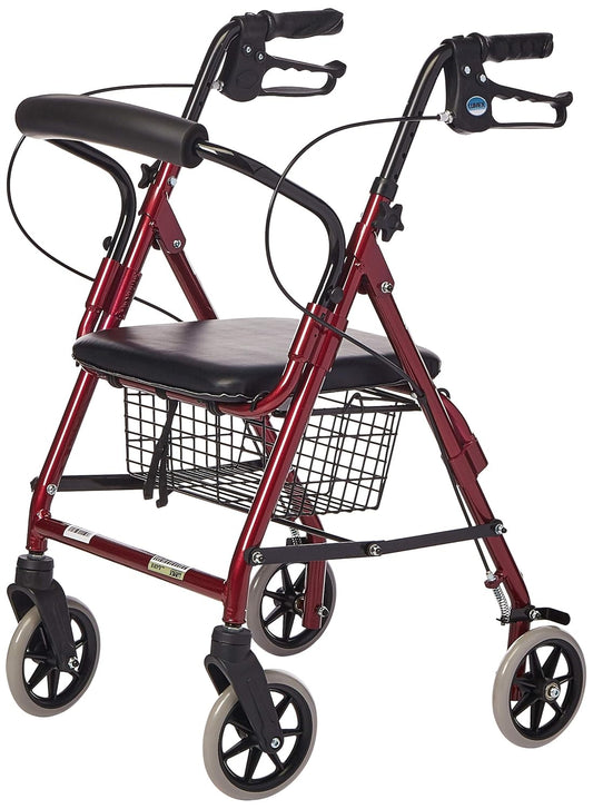 Lumex Walkabout Junior Rollator - Narrow Rolling Walker with Seat for Seniors & Small Spaces