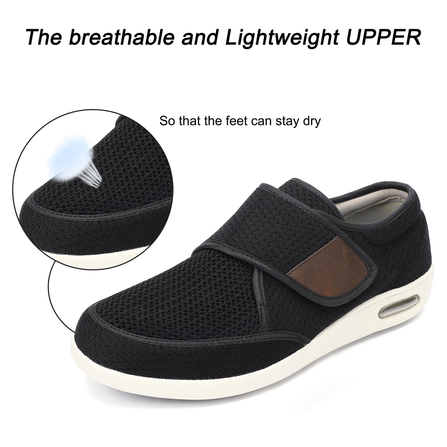 SPR&JOY Diabetic Shoes for Men – Comfortable & Supportive Footwear for Swollen Feet & Edema