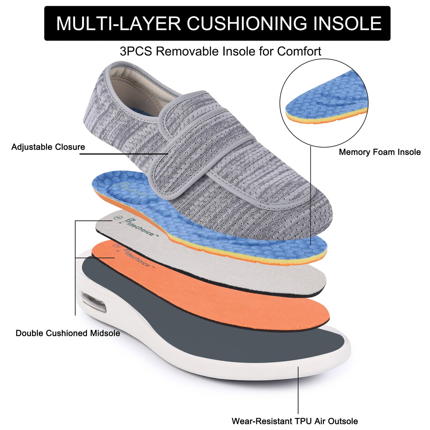 SPR&JOY Diabetic Shoes for Women – Comfortable & Supportive Footwear for Swollen Feet & Edema